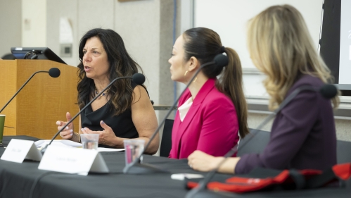 Three women on a panel