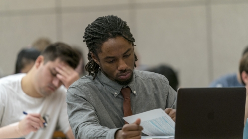 Students study at Rutgers Law School