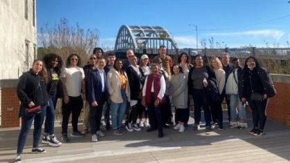 Group of people posing for a photograph