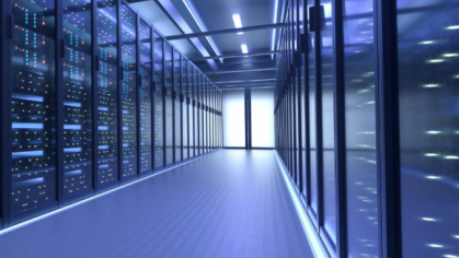 photograph of a server room