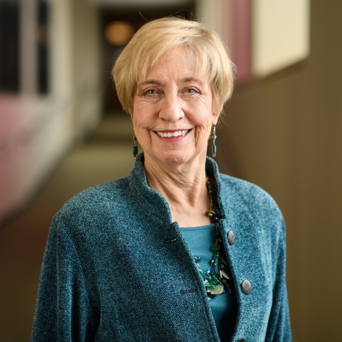 a woman smiling