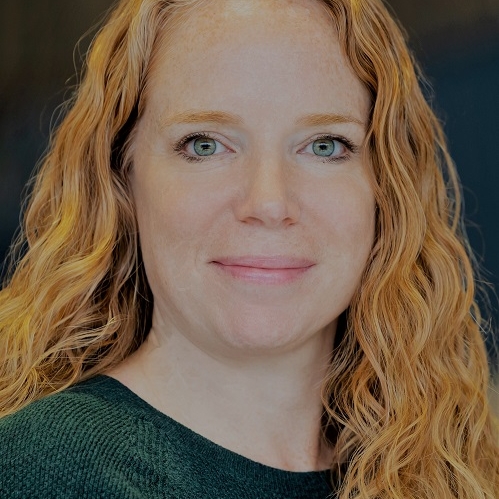 a woman smiling