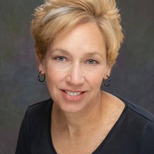 a woman smiling