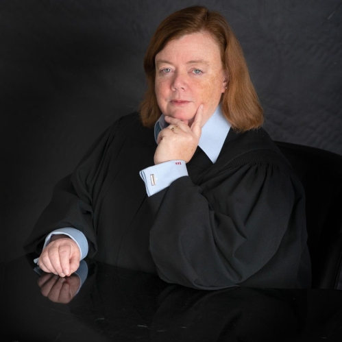 a woman smiling