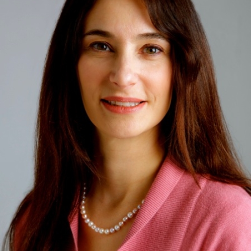 a woman smiling
