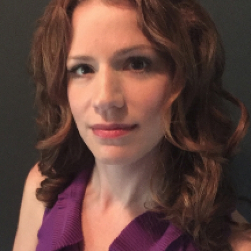 a woman smiling