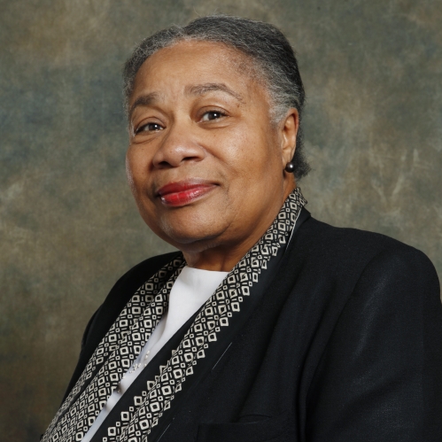 a woman smiling