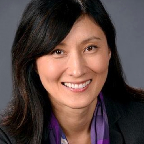 a woman smiling