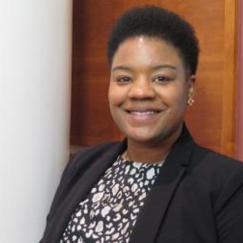 a woman smiling
