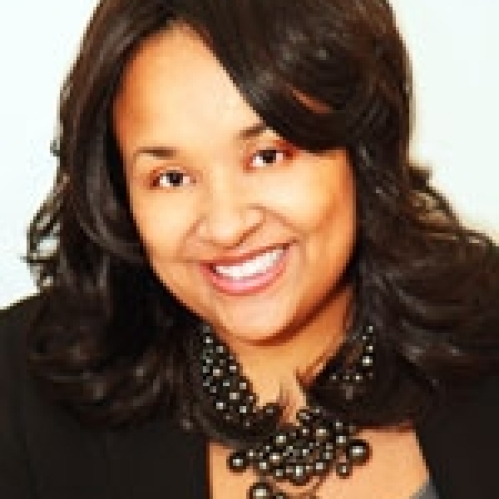 a woman smiling