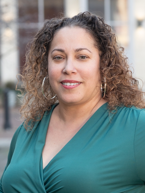 a woman smiling