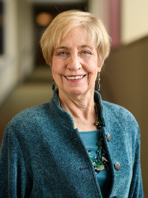 a woman smiling