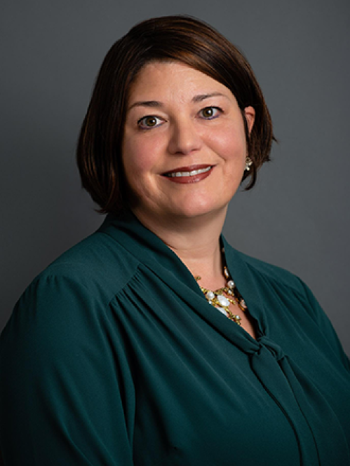a woman smiling