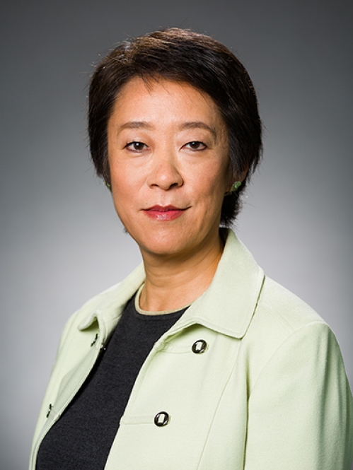a woman smiling