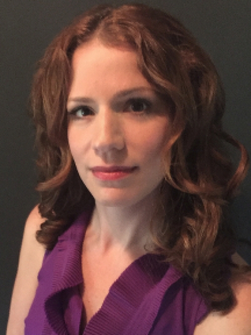 a woman smiling