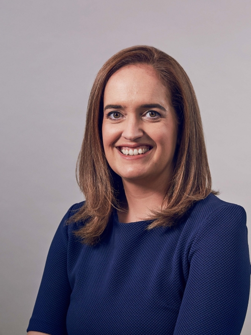 a woman smiling