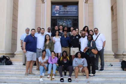 Group of people posing for a photograph