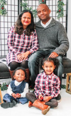family posing for a photograph