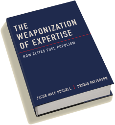 blue book cover of 'The Weaponization of Expertise"